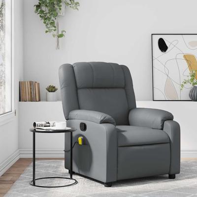 Massagestoel van grijs kunstleer