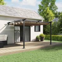 Wandgemonteerde Pergola Taupe Staal