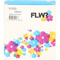 FLWR Dymo 91200 zwart op wit breedte 12 mm labels - thumbnail