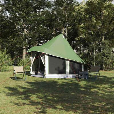 Familie Tipi Tent met dak Groen 404 x 370 x 270 cm