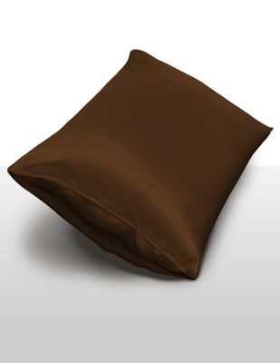 Zijden Kussensloop inSilk Collection, Kleur Donkerbruin, Afmeting 60 x 70 cm