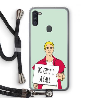 Gimme a call: Samsung Galaxy A11 Transparant Hoesje met koord