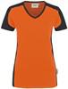 Hakro 190 Women's V-neck shirt Contrast MIKRALINAR® - Orange/Anthracite - 3XL