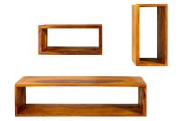 Wandplank HEMINGWAY 43-94cm set van 3 sheesham naturel - 41929