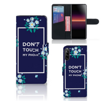 Sony Xperia L4 Portemonnee Hoesje Flowers Blue DTMP - thumbnail