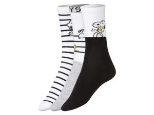 3 paar dames sokken (35-38, Snoopy wit/grijs)