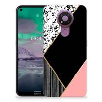 Nokia 3.4 | TPU Hoesje | Zwart Roze Vormen