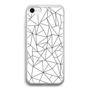 Geometrische lijnen zwart: iPhone SE 2020 Transparant Hoesje