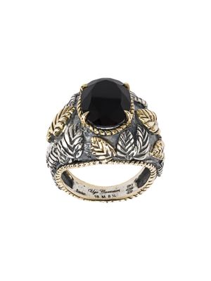Ugo Cacciatori bague à feuilles gravées - Argent