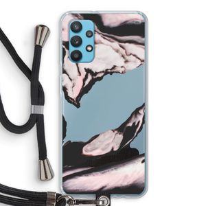 Roze stroom: Samsung Galaxy A32 4G Transparant Hoesje met koord