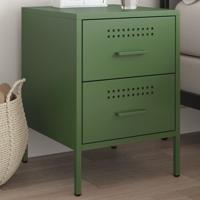 Nachtkastje 36x39x50,5 cm staal olijfgroen