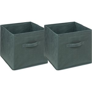 Opbergmand/kastmand - 6x stuks - 29 liter - groen - 31 x 31 x 31 cm