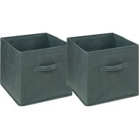 Opbergmand/kastmand - 6x stuks - 29 liter - groen - 31 x 31 x 31 cm - thumbnail