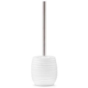 Wc-borstel met witte houder van polyresin 37,5 cm   -