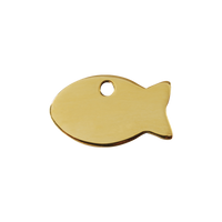 Fish koperen dierenpenning small/klein 2,76 cm x 1,63 cm - RedDingo