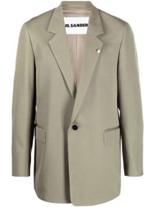 Jil Sander blazer en laine à simple boutonnage - Vert