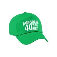 Awesome 40 year old verjaardag cadeau pet / cap groen voor dames en heren   -