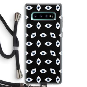 Eyes pattern: Samsung Galaxy S10 Plus Transparant Hoesje met koord