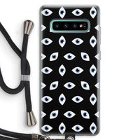 Eyes pattern: Samsung Galaxy S10 Plus Transparant Hoesje met koord