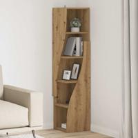 Hoekkast Wit 32x32x140cm Bewerkt hout