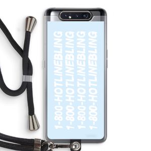 Hotline bling blue: Samsung Galaxy A80 Transparant Hoesje met koord