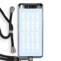 Hotline bling blue: Samsung Galaxy A80 Transparant Hoesje met koord