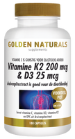Golden Naturals Vitamine K2 200mcg & D3 25mcg Capsules Golden Naturals Vitamine K2 200mcg & D3 25mcg Capsules