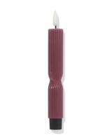 HEMA Led Huishoudkaars ⌀2.3x20cm Ribbel Aubergine (aubergine)
