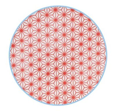 Gebaksbord met Rood Lichtblauw Design - Tokyo Design Studio - Star Wave - 16x2cm
