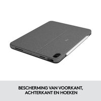 Logitech Combo Touch Apple iPad Air (2022/2020) Toetsenbordhoes QWERTY Grijs - thumbnail