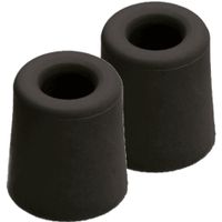 5x stuks deurstopper / deurbuffer rubber zwart 7,3 x 4 cm - thumbnail