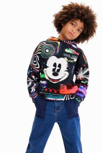 Sweatshirt met glitch-print met Mickey Mouse - BLACK - L