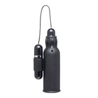 Lightning Stroke Silicone Stroker with Vibrating Bullet - Black