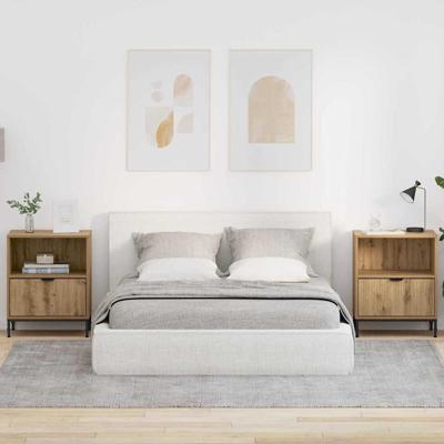 Nachtkastjes 2 pcs artisanaal eikenkleurig 49 x 36 x 61 cm