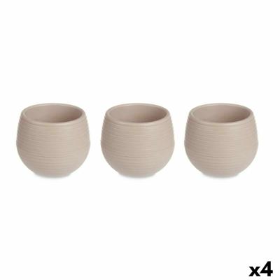 Pottenset Taupe Plastic 16,5 x 16,5 x 14,5 cm (4 Stuks)