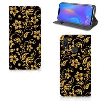Huawei P Smart Plus Smart Cover Gouden Bloemen