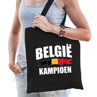 Belgie kampioen supporter cadeau tas zwart voor dames en heren - thumbnail