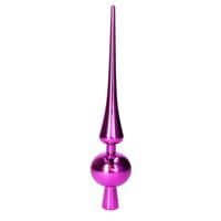 Kerstboom piek - fuchsia roze - 29,5 cm - kunststof - glans -kerstpiek