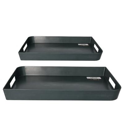 5Five Dienbladen / serveerbladen set - rechthoekig - antraciet - verschillende formaten