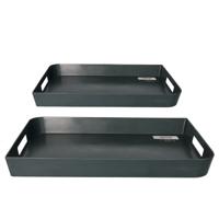 5Five Dienbladen / serveerbladen set - rechthoekig - antraciet - verschillende formaten