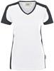 Hakro 190 Women's V-neck shirt Contrast MIKRALINAR® - White/Anthracite - 5XL