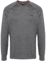 Zegna logo-embroidered mélange-wool jumper - Gris - thumbnail