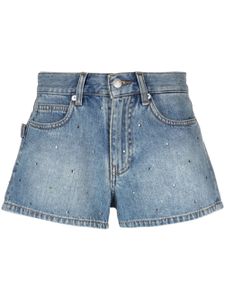 Zadig&Voltaire short en jean à ornements strassés - Bleu