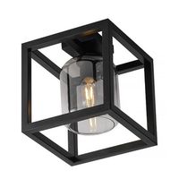 Freelight Plafondlamp Dentro B 26 cm rook glas zwart - thumbnail