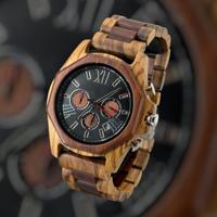TimberWood VD53™ Deluxe - Herenhorloge van Natuurlijk & Rood Zebrahout