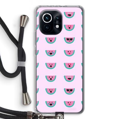 Smiley watermeloenprint: Xiaomi Mi 11 Transparant Hoesje met koord