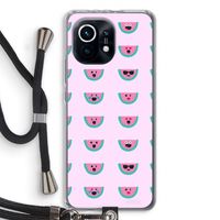 Smiley watermeloenprint: Xiaomi Mi 11 Transparant Hoesje met koord