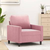 Fauteuil 60 cm fluweel roze