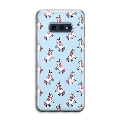 Eenhoorns overal: Samsung Galaxy S10e Transparant Hoesje