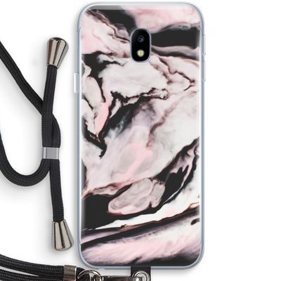 Roze stroom: Samsung Galaxy J3 (2017) Transparant Hoesje met koord